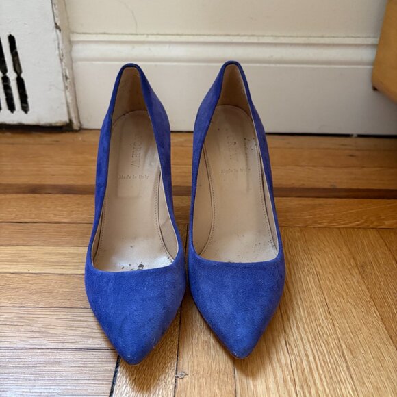 J. Crew Blue Suede heels - Picture 2 of 4